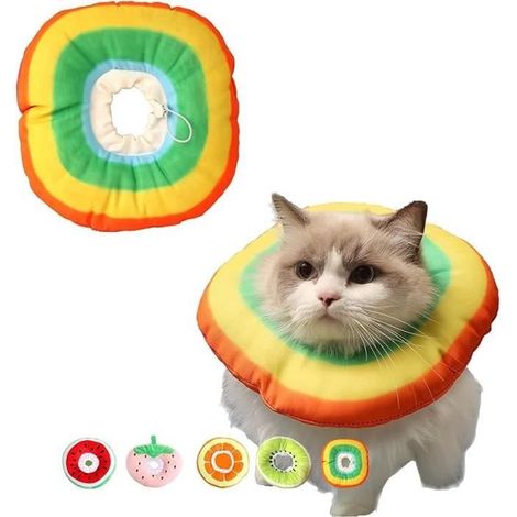 Regenbogen-Halskragen zur Wundheilung - Verstellbar, waschbar, bequemer Schutz gegen Lecken und Beißen für Hunde und Katzen