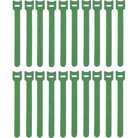 20 grüne Klettstreifen, 12 x 150 mm, doppelseitig, nicht klebend, aus Nylon, wiederverwendbare Gurte, verstellbare Kabelbinder, Kabelorganisator