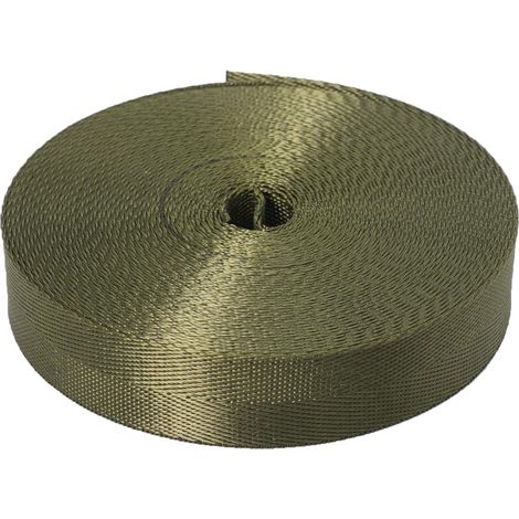45 m Rolle robustes Nylongewebe (2,5 cm breit), für Geräte im Innen- und Außenbereich, Heimwerkerarbeiten und Reparaturen (Armeegrün)