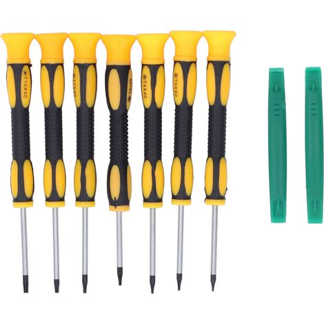 Kit de 7 tournevis + 2 leviers en acier inoxydable, manche antidérapant confortable, outils de réparation électronique (1/5)