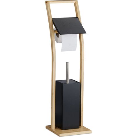 Sedia per WC in bambù nero