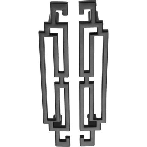 Set di 2 maniglie per ante di mobili da cucina, cassetti e pomelli per mobili, ferramenta in stile retrò europeo (128 mm, nero) (1/4)