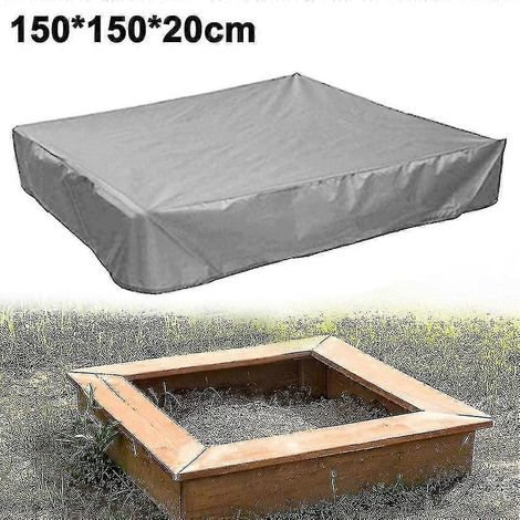 Bâche imperméable pour bac à sable, bâche pour bac à sable, bâche pour bac à sable pour jouets - 150 x 150 x 20 cm - grise (1/5)