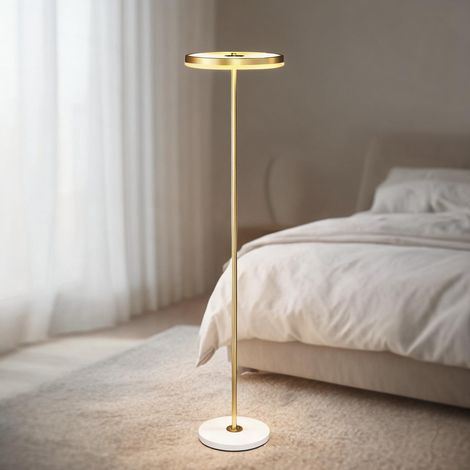 Lampadaire LED doré avec variateur et 3 températures de couleur (1/5)