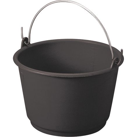 Secchio in Plastica Graduato L 18 Colore Nero 10 Pezzi