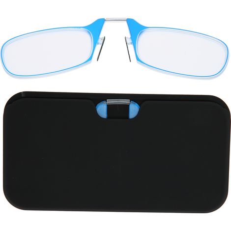 Pince-nez +300 Bleu, lunettes de lecture sans branches pour hommes, femmes et seniors, unisexe, monture serre-nez. (1/5)