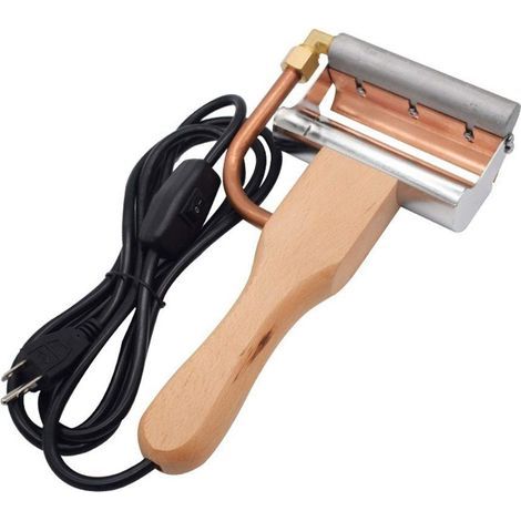 Matériel apicole : rabot à désoperculer électrique, couteau à miel, outil à manche en bois, fourchette à désoperculer (couleur : prise européenne) (1/5)