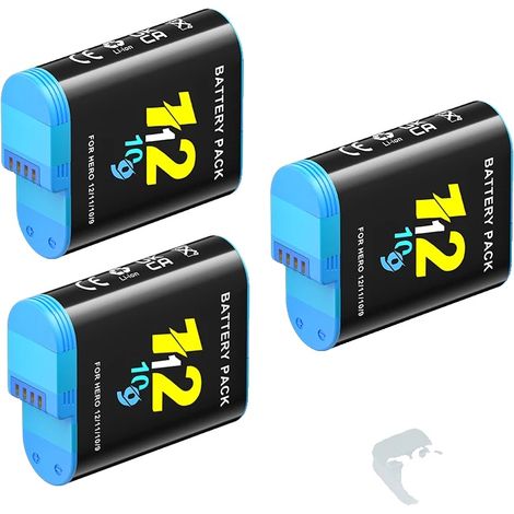 Batteria per fotocamera, caricabatterie LCD, capacità di ricarica rapida, 3 batterie (1/2)