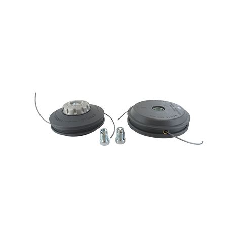 Cabeza Pro 2 Hilos de Nylon con Botón de Metal Tecomec con Adaptadores M10 X 1,00 Fg y M10 X 1,25 Fg para Desenrollado Manual.