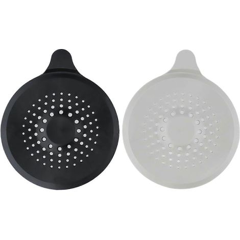 Couvercle de bonde de douche silicone ventouse anti-cheveux filtre évier baignoire cuisine 17 x 14 cm noir gris (1/5)