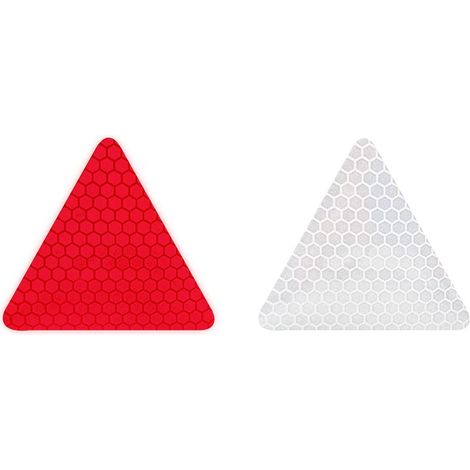 Adesivi Rifrangenti per Moto, Triangolo Bianco e Rosso, Set da 10 (1/5)