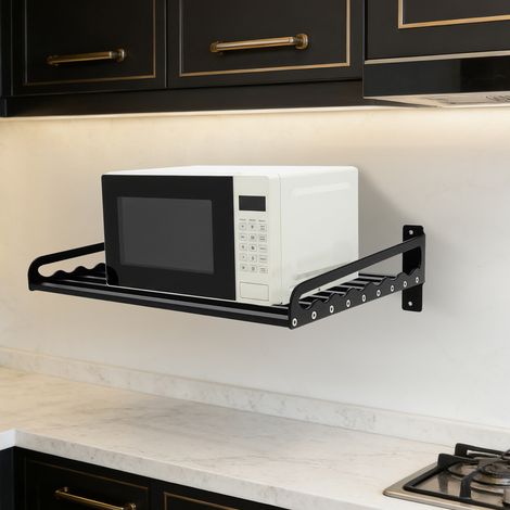 YISSALE - Werkzeug - Wandregal für Mikrowelle und Backofen - robustes Küchenregal aus Stahl, vielseitige Ablage für Gewürze, Teller, Töpfe und Besteck, geeignet für Haushalt, Hotel und Restaurant, ein (1/5)