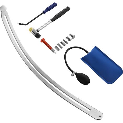 Kit de Débosselage de Carrosserie, Outil de Réparation de Dommages aux Ailes, avec Barre Courbée, Pied-de-Biche, Marteau en Caoutchouc, Airbag, Stylos Détachables et de Réparation, Garage (1/5)