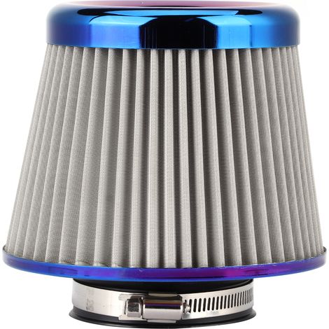 Filtre d'admission d'air 78mm/3,1 pouces, nettoyant haut débit en acier inoxydable universel, pièces bleuies (1/5)