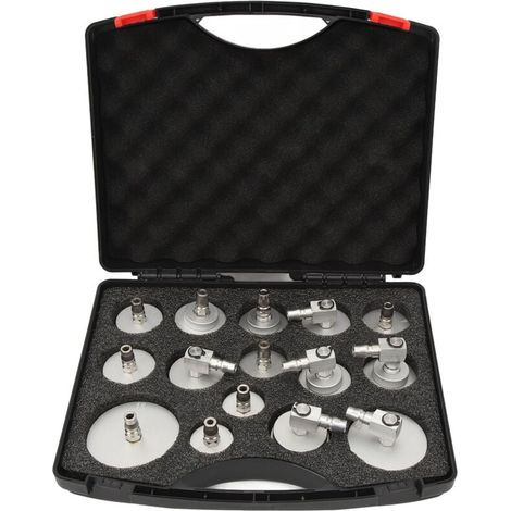15 pezzi Set di adattatori per cilindro principale Adattatore per spurgo del liquido dei freni a prova di perdite Universale per automobili (1/5)