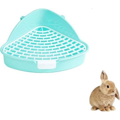 Bac À Litière Triangulaire - Polypropylène - Pour Lapin Hamster Cochon D'Inde - 1 Pièce (1/4)