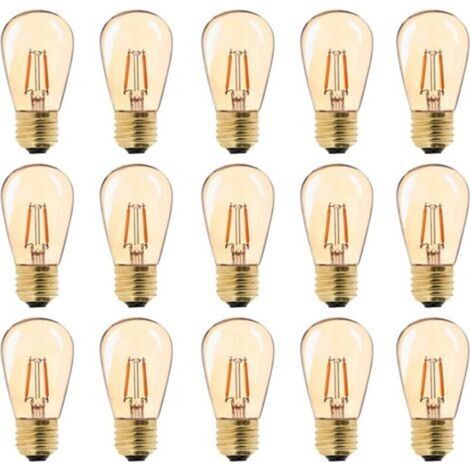 Pair - LED E27 Vintage Ampoule, ST45 Faciles à 1W = 10W Ampoules à Incandescence, Super Blanc Chaud 2200 K E27 Medium Base Ampoule Lampe de Chevet, Doré en Verre, Non Dimable, Lot de 15 (1/5)