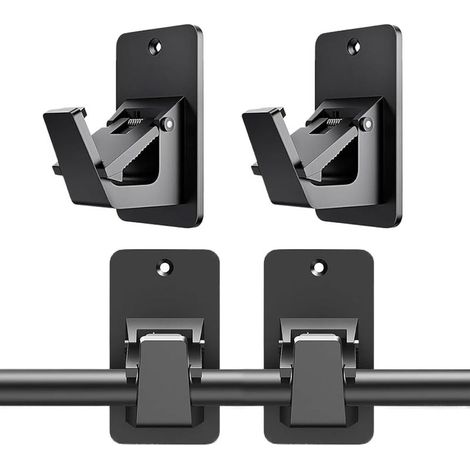 (4pcs)Curtain Rod Bracket Set, 4 Adjustable Window Pole Holders, Wall Mount Support, Perfect For Bathroom Laundry & Living Room Kitchen Balcony Apartment Decor, Space Saving Solution