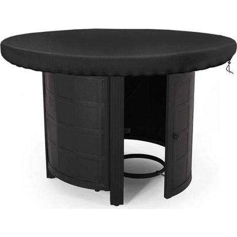 Housse de protection ronde pour plaque de feu, étanche, anti-UV 420D, pour plaque de cuisson et plaque de cuisson, noir (diamètre 80 cm)
