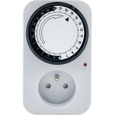 IP20 Indoor Mechanical Daily Timer — Analog, White, Adjustable in 15-Minute Intervals (1/5)