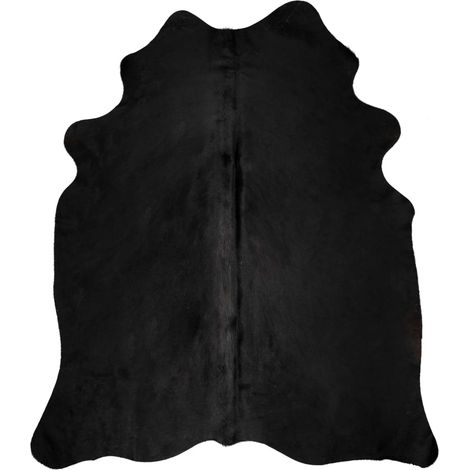 Tapis en peau de vache véritable noir 180x220 (1/5)