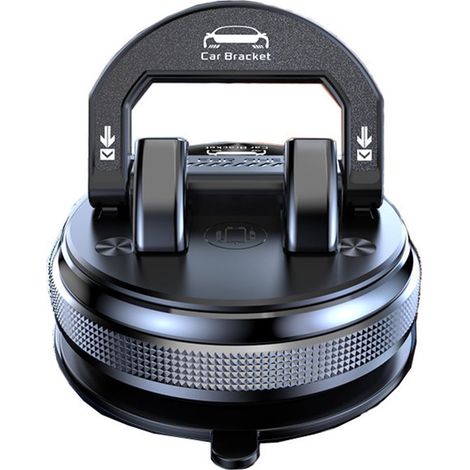 Support de téléphone de voiture en nano-silicone à ventouses - Noir - Fixation tableau de bord et pare-brise - Rotation à 360° (1/5)