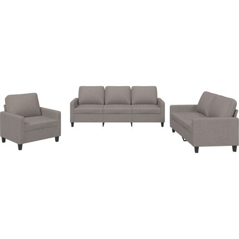 Maison Exclusive - Set di Divani 3 pz con Cuscini Tortora in Tessuto