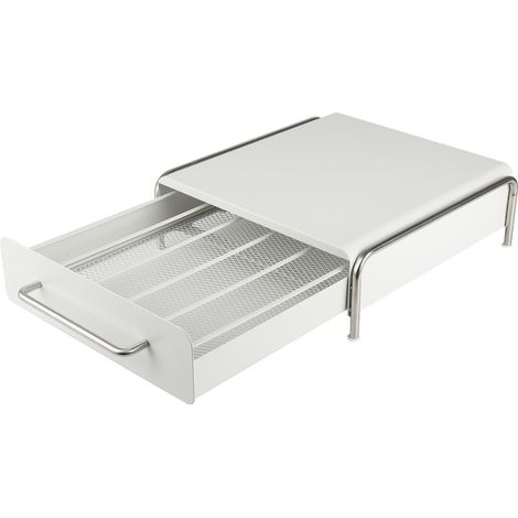 Scatola capsule caffè,alzata caffè, cassetto capsule,  distributore capsule, cassettiera per conservare capsule caffè, bustine tè, porta capsule per 36 cialde caffè, 30,5 x 31,5 x 10 cm bianco (1/5)