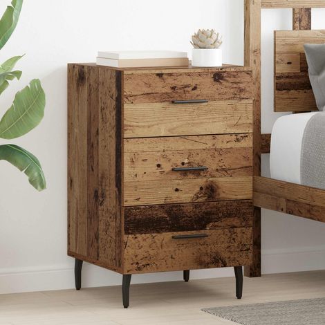 vidaXL  Bedside Cabinet  Old Wood 40 x 40 x 66 cm Engineered Wood
