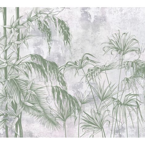 Papier peint fougère sur fond beige 225 x 270 cm (1/3)