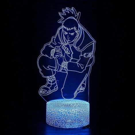 Lampe Nara Shikamaru Illus 3D avec télécommande 16 canaux, ou