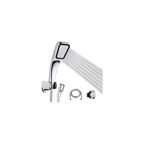 Hochdruck-Duschset mit 300 Düsen, wassersparendem Duschkopf mit 1,5 m Edelstahl-Schlauch und verstellbarer Neigungshalterung, ideal fürs Badezimmer (1/3)