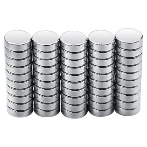 Aimant en néodyme RS PRO Ø 3mm, Disque, épaisseur 1mm ( Prix pour Barrette de 50 )