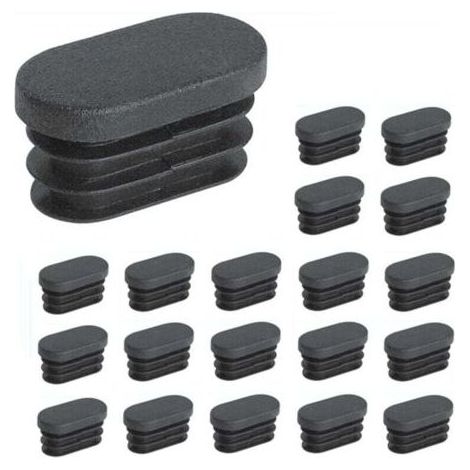 100 pièces 15x30mm Embouts en Plastique,pour Tubes Pieds de Meubles Embouts Ovales,pour Pieds de Chaise en Plastique Bouchon, pour Tuyau Ovale (1/4)