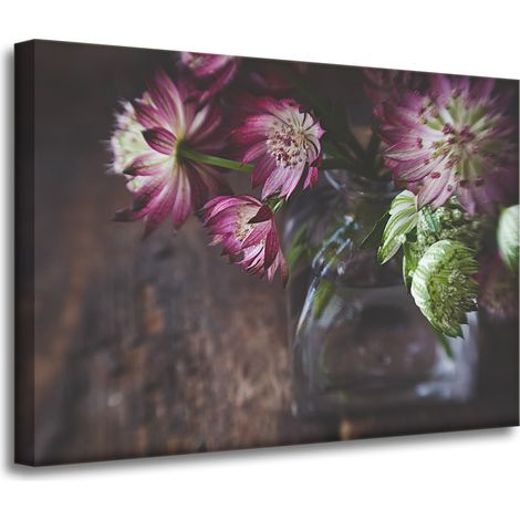 Stampa su tela Botanica Fiori in un vaso 70x50cm Bouquet di fiori