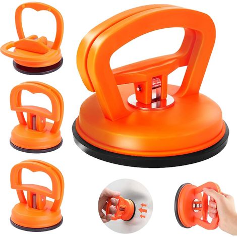 4-teiliges Set mit Saugnäpfen zur Dellenreparatur, multifunktionaler Dellenentferner für Glas, Bildschirme und Fliesen (Orange)