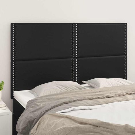 vidaXL Cabecero de cama negro 144x5x118/128 cm piel sintética (1/5)