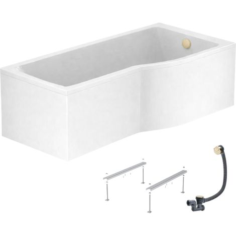 Baignoire bain douche 150 x 80 cm droite IDEAL STANDARD Connect Air + tablier + pieds + vidage Doré