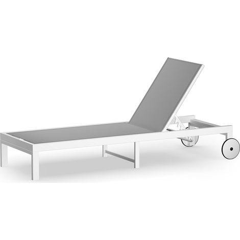 Blumfeldt Lucca Sonnenliege - Verstellbare Rückenlehne, Wetterfest & Leicht, Garten & Balkon Liegestuhl, 120kg Kapazität, Aluminiumrahmen, ComfortMesh, 5 Positionen, 8,1kg, Grau