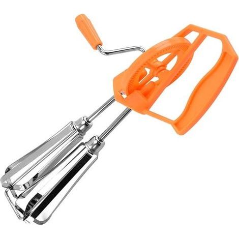 Sbattitore manuale in acciaio inox, sbattitore rotante manuale, sbattitore manuale in acciaio inox, utensile da cucina (1/5)