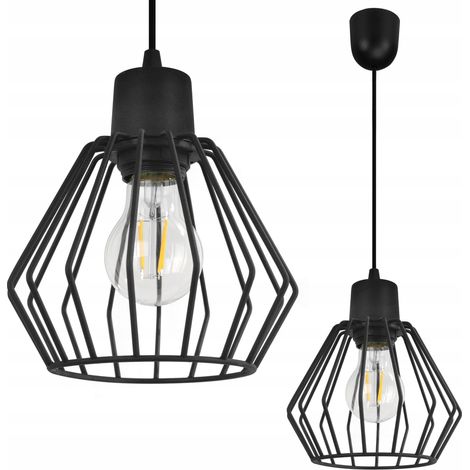 Hängelampe, Deckenleuchter, Drahtschirm, LED