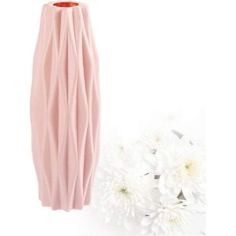 Vase Céramique - 23 cm - Design Ondulation Eau - Blanc Mat - Pour Fleurs Séchées Pampas - Décoration Intérieure Salon Chambre Bureau (1/5)