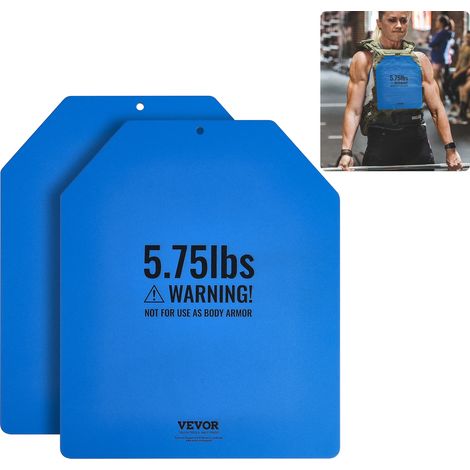 VEVOR Plaque pour Gilet Leste, Plaques de Lestage en Acier 2 Pieces de 2,6 kg, pour Course Jogging Randonnee Entrainement Croise Fitness Musculation, Poids pour Veste Lestee, Gilet Non Inclus (1/5)
