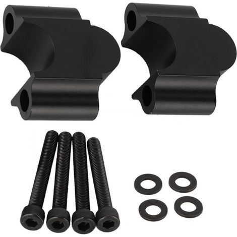 Universal aluminum alloy hand bar riser, 7/8" 22mm motorcycle riser clamp (black) (1/5)