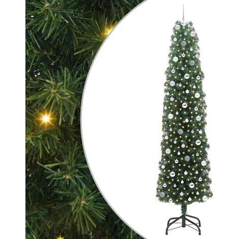 Árbol de Navidad artificial Verde 240 cm PVC, Acero y Plástico vidaXL