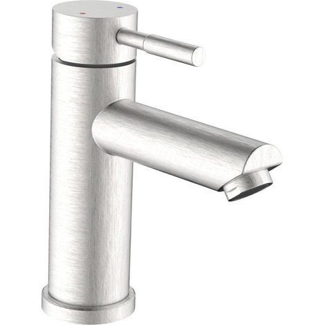 Mitigeur de lavabo en inox satiné, rond