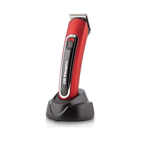 Orbegozo CTP 1820 - Tagliacapelli elettrico ricaricabile, 5 posizioni de taglio, cordless, base de ricarica con indicatore luminoso, lama de acciaio inox, nero, rosso (1/4)