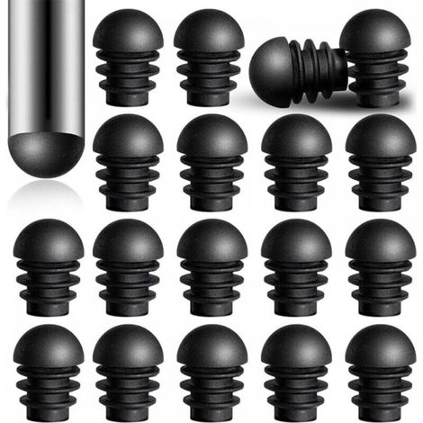 (24 Pièces) Bouchons d'Extrémité Ronds avec Inserts de Tube en Plastique de Diamètre Extérieur de 15.8 mm Tube d'Embouts de Pied de Chaise Protecteurs de Bouchons en Plastique (1/5)