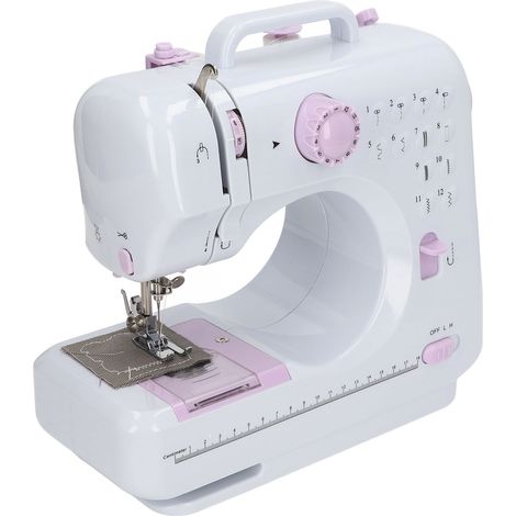 Machine à coudre électrique domestique avec fonction couture, 12 points de couture, enrouleur de fil automatique, petite machine à coudre, prise européenne 100-240V. (1/5)