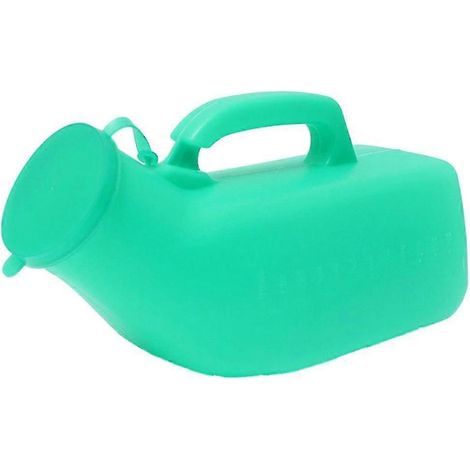 Urinflasche für Männer mit autoklavierbarem Deckel, 1,2 l, grün, ideal für Reisen und Camping. Geeignet für Patienten aller Altersgruppen. (1/5)